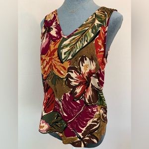 Gorgeous Floral Tank Top Hawaiian Size Medium
